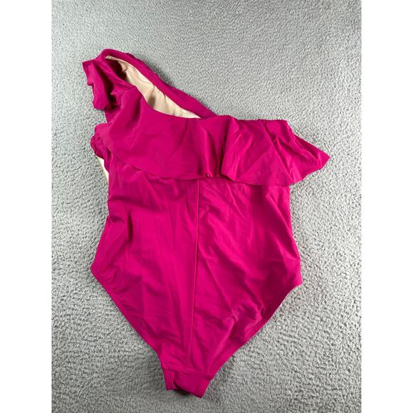Kona Sol One Piece Swimsuit Womens 16 Pink Padded Asymmetrical One Shoulder NWT - Picture 8 of 9